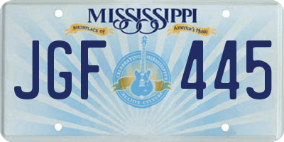 MS license plate JGF445