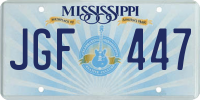 MS license plate JGF447