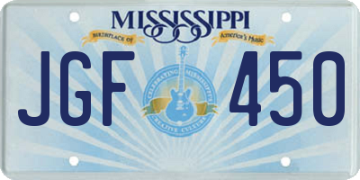 MS license plate JGF450