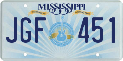 MS license plate JGF451