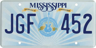 MS license plate JGF452