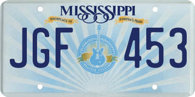 MS license plate JGF453
