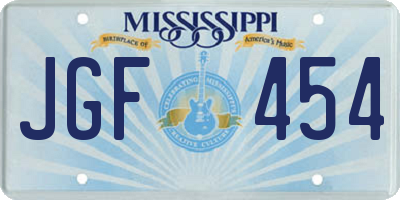 MS license plate JGF454