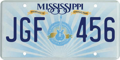 MS license plate JGF456