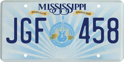 MS license plate JGF458