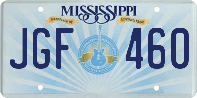 MS license plate JGF460