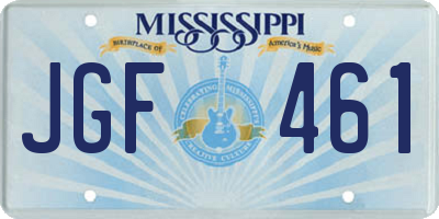 MS license plate JGF461