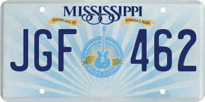 MS license plate JGF462