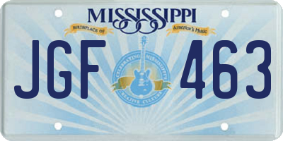 MS license plate JGF463