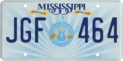 MS license plate JGF464