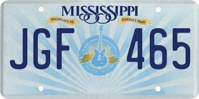 MS license plate JGF465