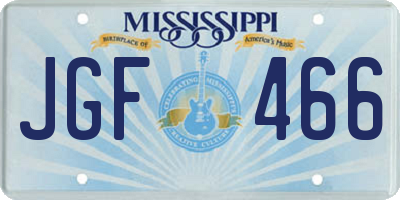 MS license plate JGF466