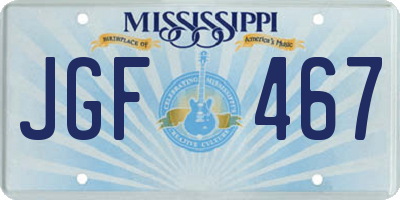 MS license plate JGF467