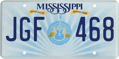 MS license plate JGF468