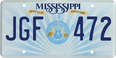 MS license plate JGF472