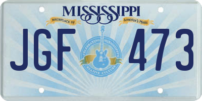 MS license plate JGF473