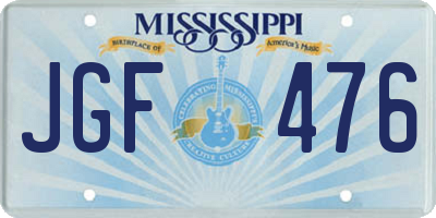 MS license plate JGF476