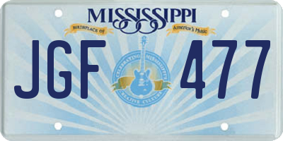 MS license plate JGF477