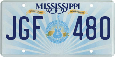 MS license plate JGF480