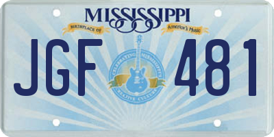 MS license plate JGF481