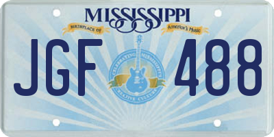 MS license plate JGF488