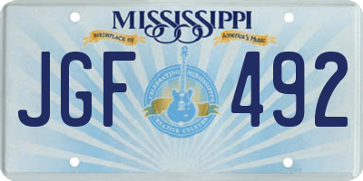 MS license plate JGF492