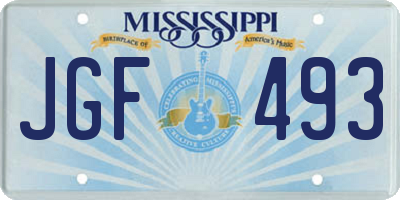 MS license plate JGF493