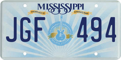 MS license plate JGF494