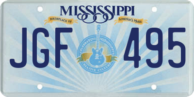 MS license plate JGF495