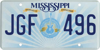 MS license plate JGF496
