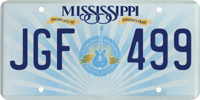 MS license plate JGF499