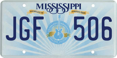 MS license plate JGF506