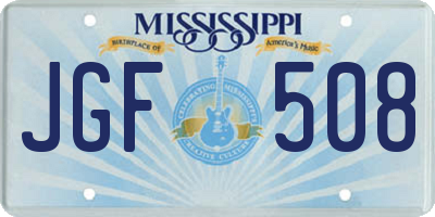 MS license plate JGF508