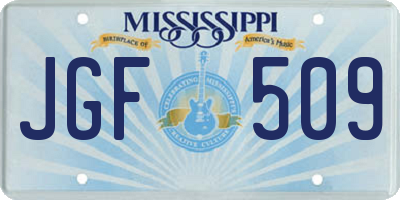 MS license plate JGF509