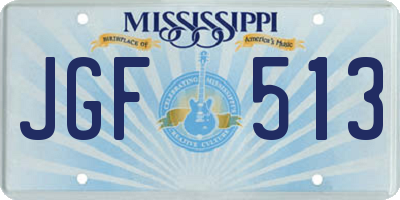 MS license plate JGF513