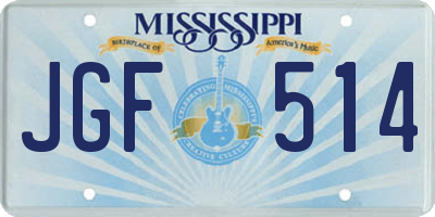 MS license plate JGF514