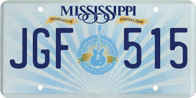 MS license plate JGF515