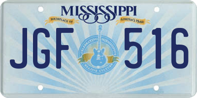 MS license plate JGF516