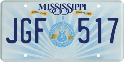 MS license plate JGF517