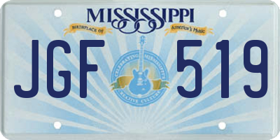 MS license plate JGF519