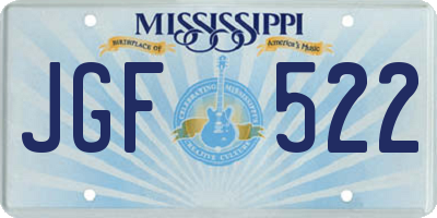MS license plate JGF522