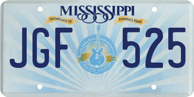 MS license plate JGF525