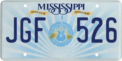 MS license plate JGF526