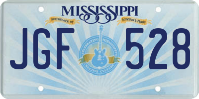 MS license plate JGF528