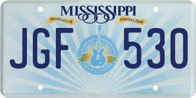 MS license plate JGF530