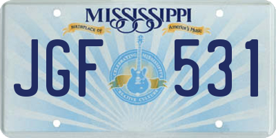 MS license plate JGF531