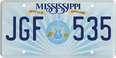 MS license plate JGF535