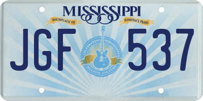 MS license plate JGF537