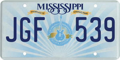 MS license plate JGF539