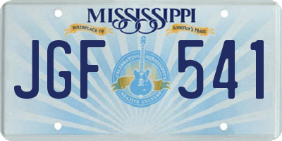 MS license plate JGF541